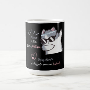 Meow Chillin' Like a Villain Funny Sunglasses Cat  Coffee Mug
