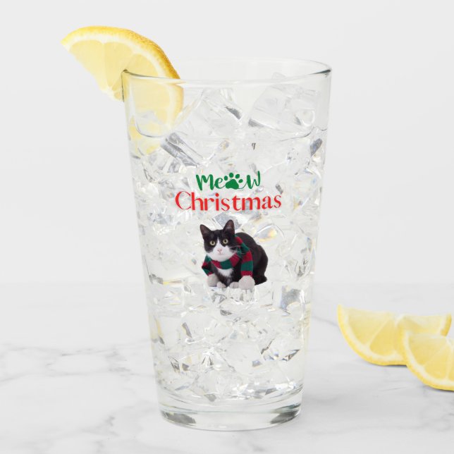 MEOW CHRISTMAS CAT GLASS (Front Ice)