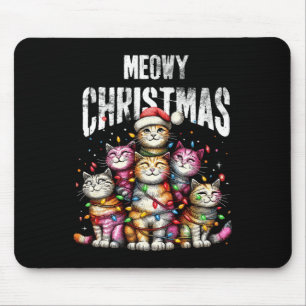 Meow Christmas Fun Cat Mum Cat Dad Christmas Cat Mouse Mat