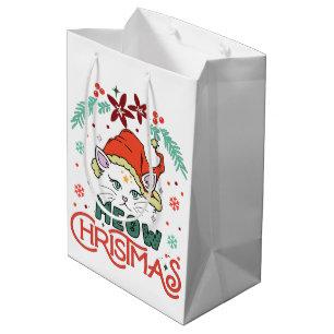 Meow Christmas, Merry Christmas Medium Gift Bag