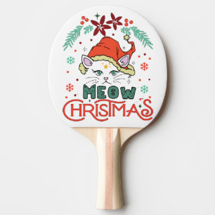 Meow Christmas, Merry Christmas Ping Pong Paddle