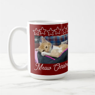 Meow Christmas , photo,text, back text, replaceabl Coffee Mug