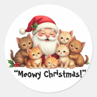 Meow Christmas Sticker – Cute Cat Sticker for Gift