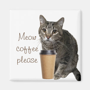 Meow coffee please magnet