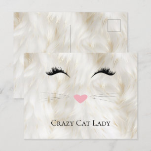 Meow Crazy Cat Lady Postcard