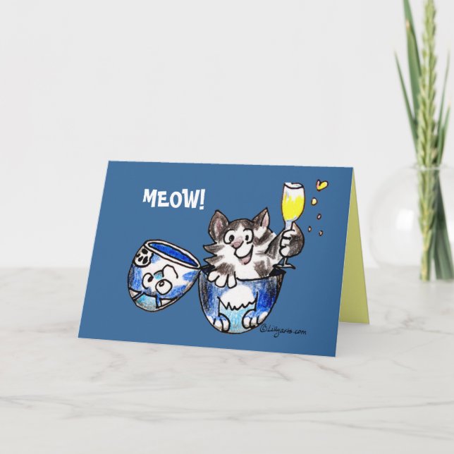 Meow! Cute Cat Card (Front)