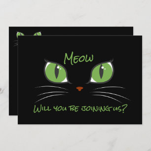 Meow Cute Cat Eyes Pet Party Custom Invitation