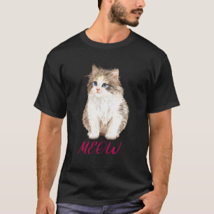Meow Cute Cat Graphic Cat T-Shirt