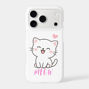 Meow Cute Cat Phone Case Funny Minimal Cat Lover