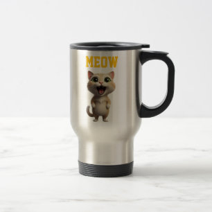 Meow Cute Cat Travel Mug