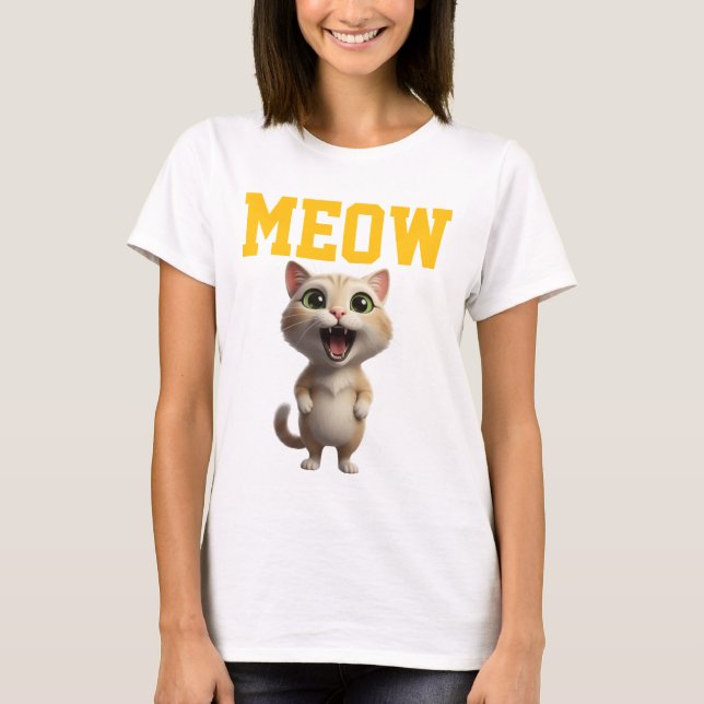 Meow Cute Cat Women’s T-Shirt (Front)