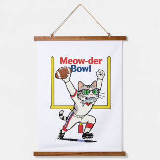 Meow-der Bowl Champion Cat Football Hanging Tapestry