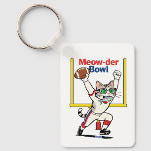 Meow-der Bowl Champion Cat Football  Key Ring