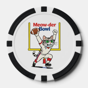 Meow-der Bowl Champion Cat Football Poker Chips