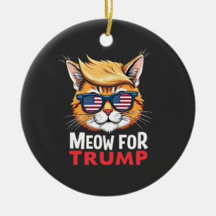 Meow For Trump Cat Kitten Election Vote   Ceramic Tree Decoration
