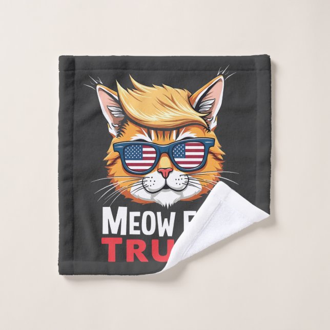 Meow For Trump Cat Kitten Election Vote   Wash Cloth (Wash Cloth)