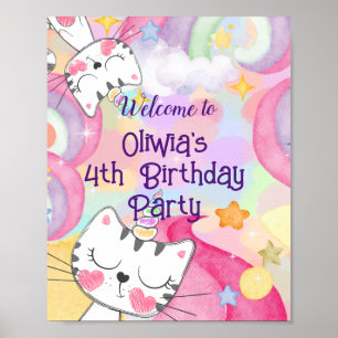 Meow-gical caticorn birthday Welcome Sign