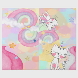 Meow-gical caticorn wrapping paper