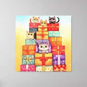 Meow Gift Birthday Tower Canvas Print