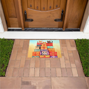 Meow Gift Birthday Tower Doormat