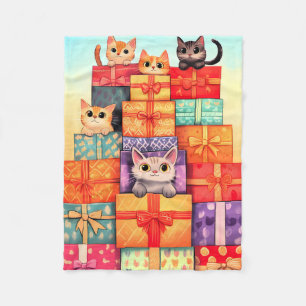 Meow Gift Birthday Tower Fleece Blanket