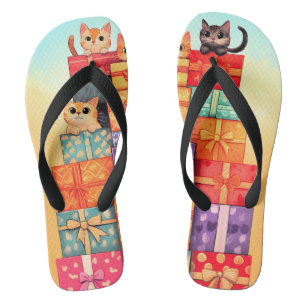 Meow Gift Birthday Tower Flip Flops