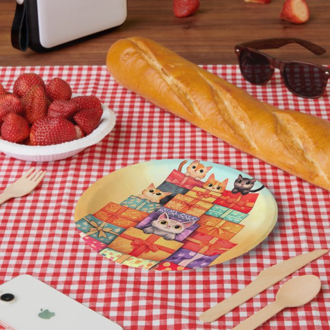 Meow Gift Birthday Tower Paper Plate (Picnic)