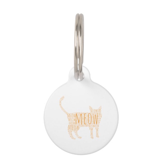 MEOW Ginger Cat Pet Tag (Front)