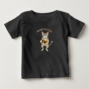 Meow Guitar Cute Cat Playing Guitar Funny Kitties Baby T-Shirt