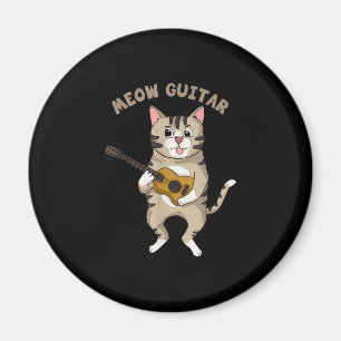 Meow Guitar Cute Cat Playing Guitar Funny Kitties Magnet