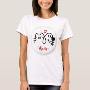 Meow Heart Cute Cat Lover T-Shirt