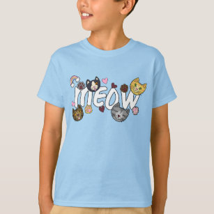 MEOW! Heavenly Cute Doodle Cats, Hearts, and Paws T-Shirt