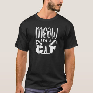 Meow I m A Cat Halloween Costume Raglan Baseball T-Shirt