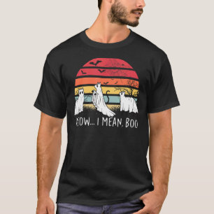 Meow I Mean Boo Meow I Mean Boo Meow Scary Black C T-Shirt