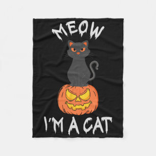 Meow I'm A Cat Cute Halloween Costume For Men Wome Fleece Blanket