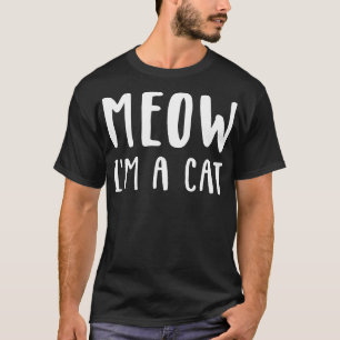 Meow Im a cat funny lazy animal halloween costume T-Shirt