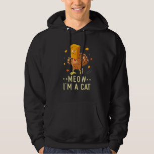 Meow I'm a Cat Funny Thanksgiving Joke Turkey Fake Hoodie
