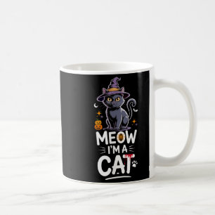 Meow Im A Cat Halloween Funny Feline Black Cat Lov Coffee Mug
