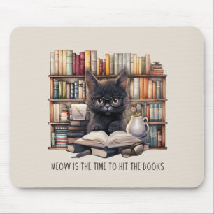 Meow Is The Time To Hit The Books Mouse Mat