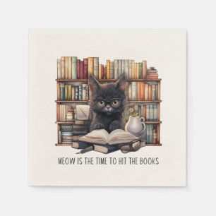 Meow Is The Time To Hit The Books Napkin