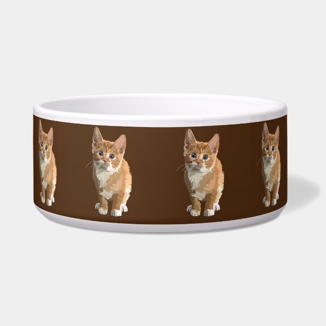 meow kitten cat food bowl (Front)