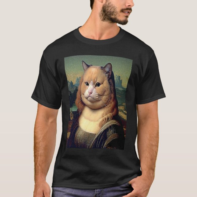 Meow Lisa  Cat T-Shirt (Front)