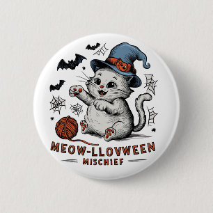 Meow-lloween Mischief 6 Cm Round Badge