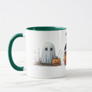 Meow-lloween Witch Cat Ghost Halloween Fun Mug