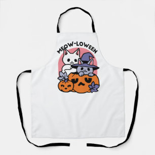 Meow-Loween - Cute Halloween Cat Design Apron