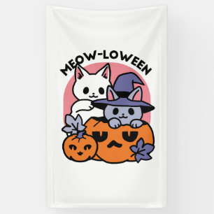 Meow-Loween - Cute Halloween Cat Design Banner