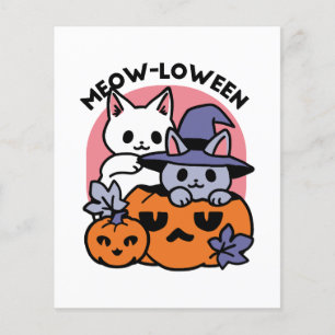 Meow-Loween - Cute Halloween Cat Design Flyer