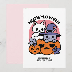 Meow-Loween - Cute Halloween Cat Design Holiday Card