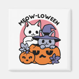 Meow-Loween - Cute Halloween Cat Design Magnet