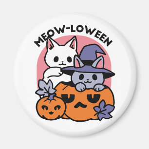 Meow-Loween - Cute Halloween Cat Design Magnet